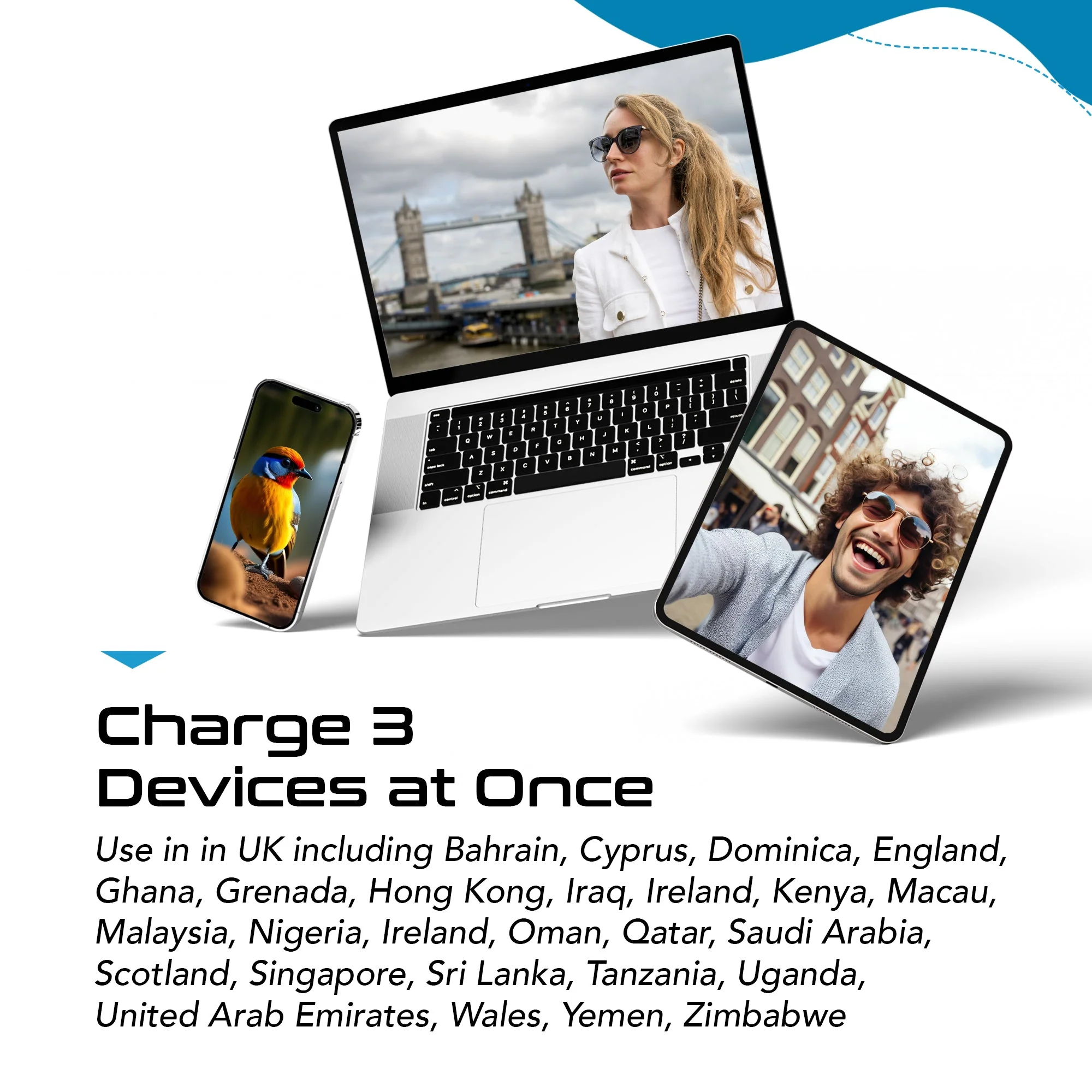 UK, Hong Kong, Travel Plug Adapter | Type G - USB-C Ports + 2 US Outlets (PAK-30W-7) - Image 10