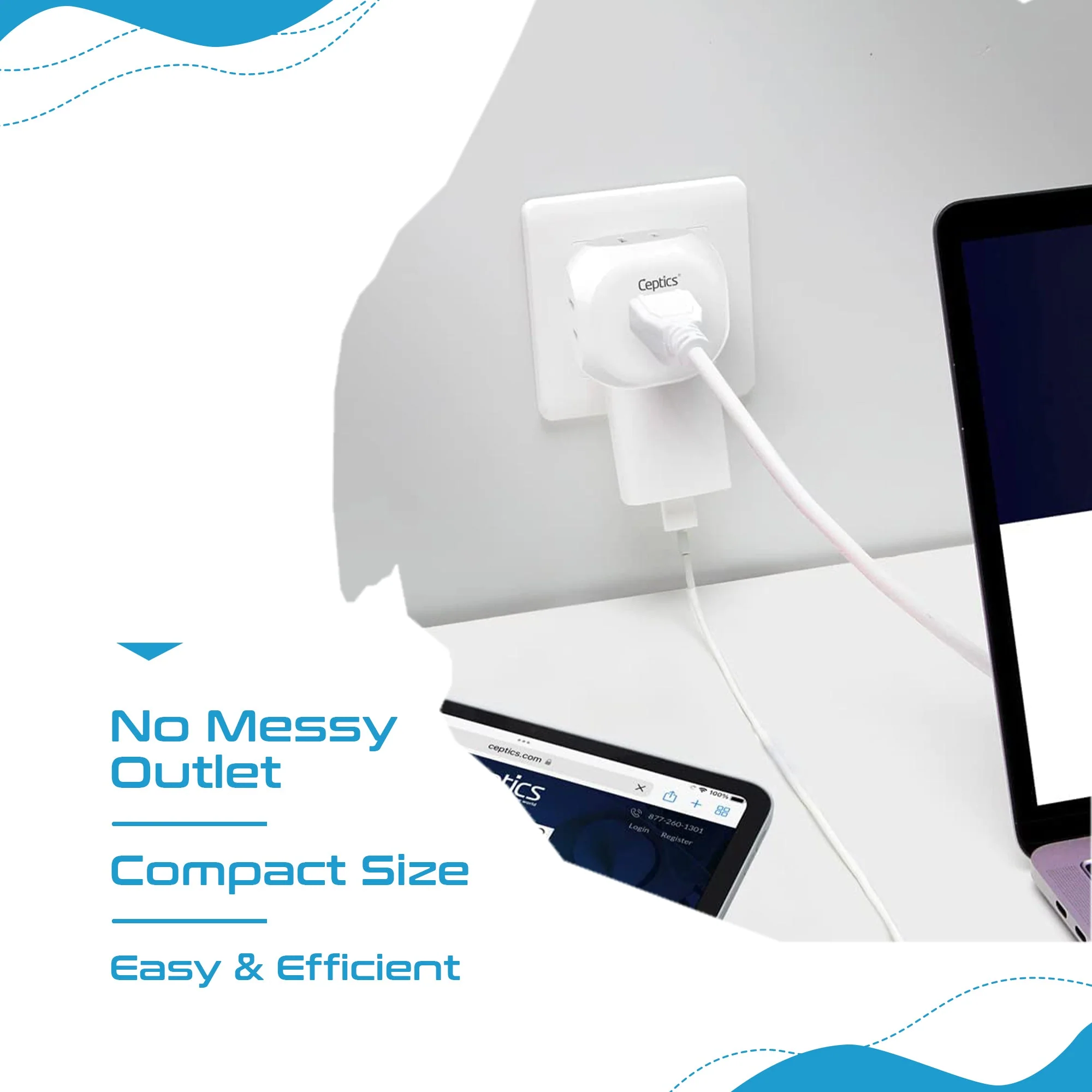 UK, Ireland Travel Plug Adapter - 4 in 1 - Ultra Compact - Light Weight (PT-7) - Image 7