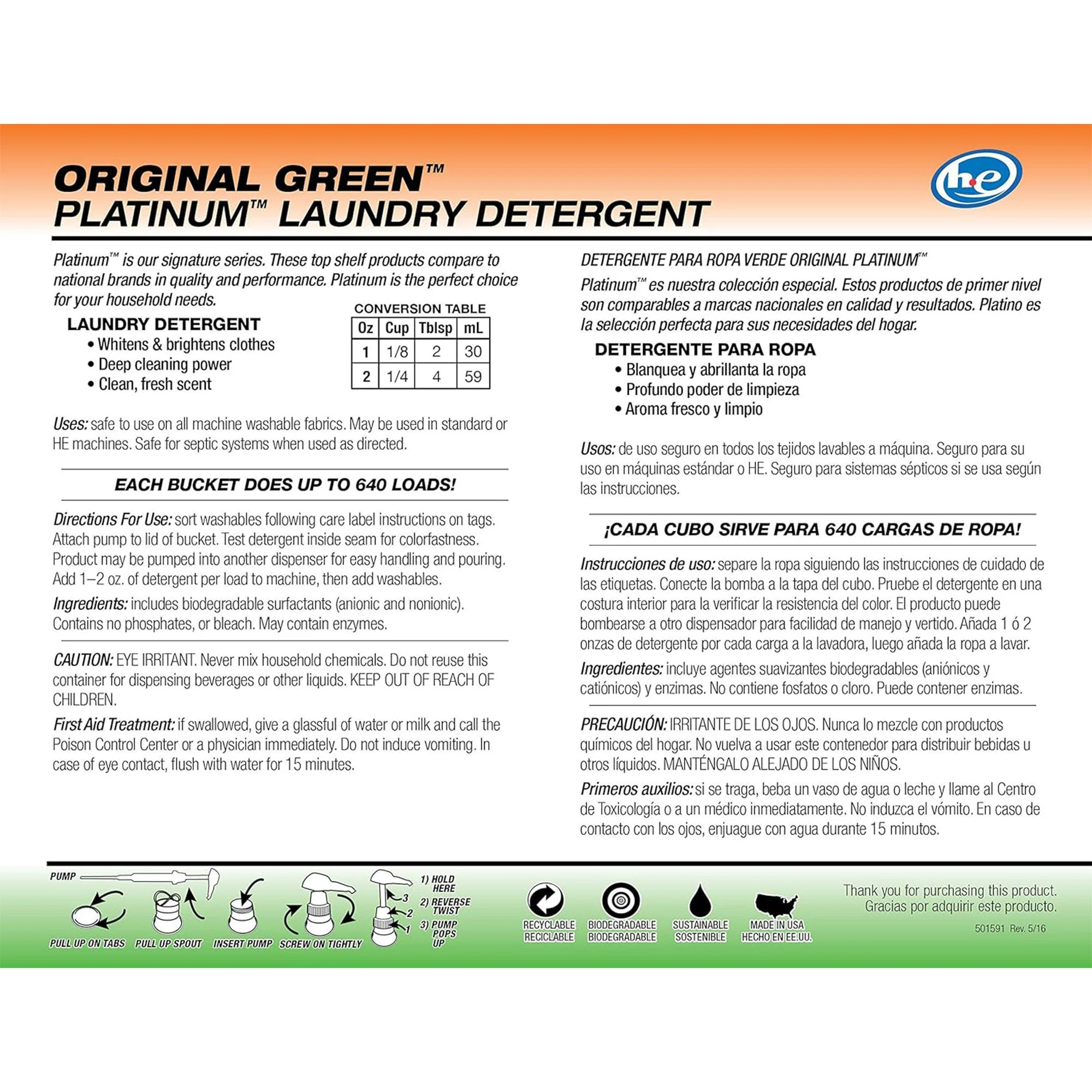 Ultra Fresh 3X Platinum 5 Gallon Laundry Detergent, Up to 640 Loads (2 Pack) - Image 5
