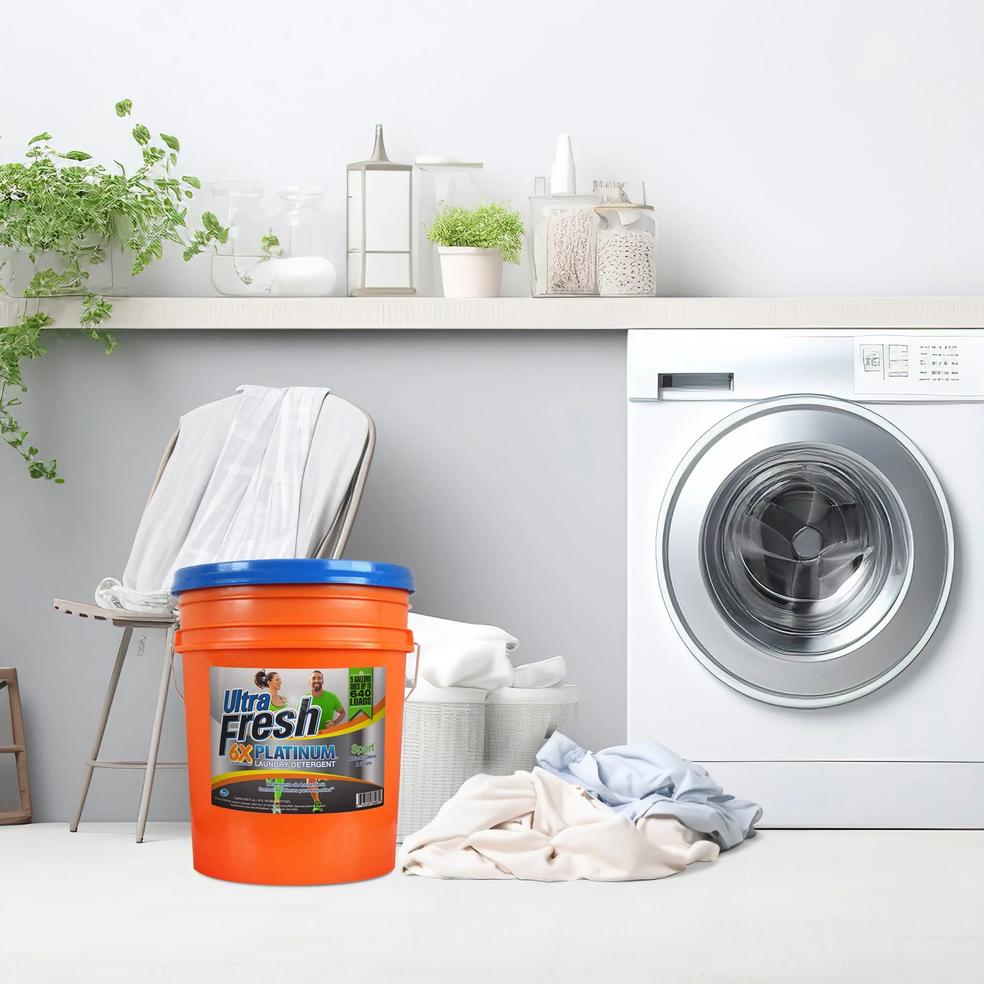 Ultra Fresh 6X Platinum 5 Gallon Sport Laundry Detergent, Up to 640 Loads w/Pump - Image 8
