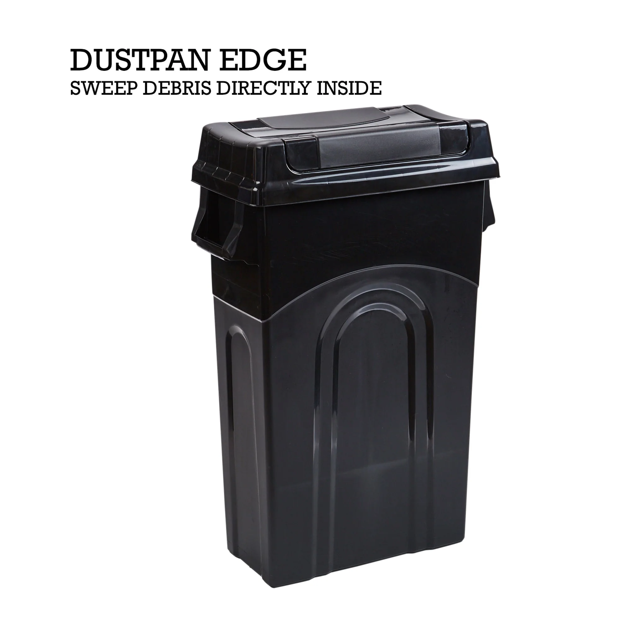 United Solutions 23 Gallon Highboy Kitchen Recycling Bin with Swing Lid, Black - Image 3