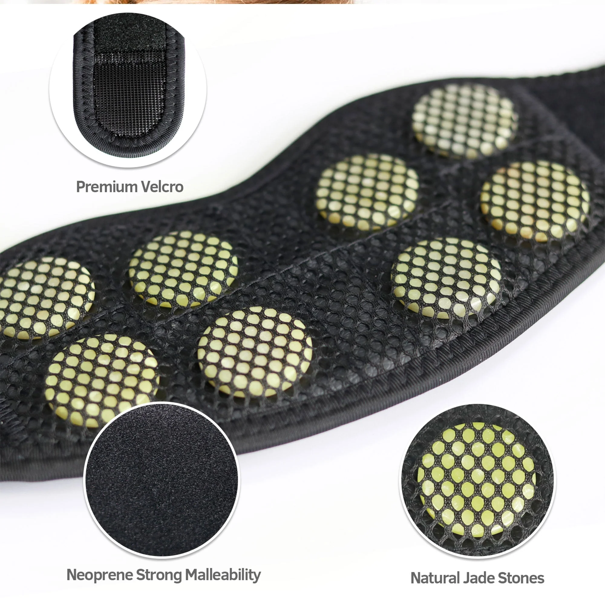 UTK Jade Stone Far Infrared Adjustable Heating Neck Wrap with Remote and Pouch - Image 6