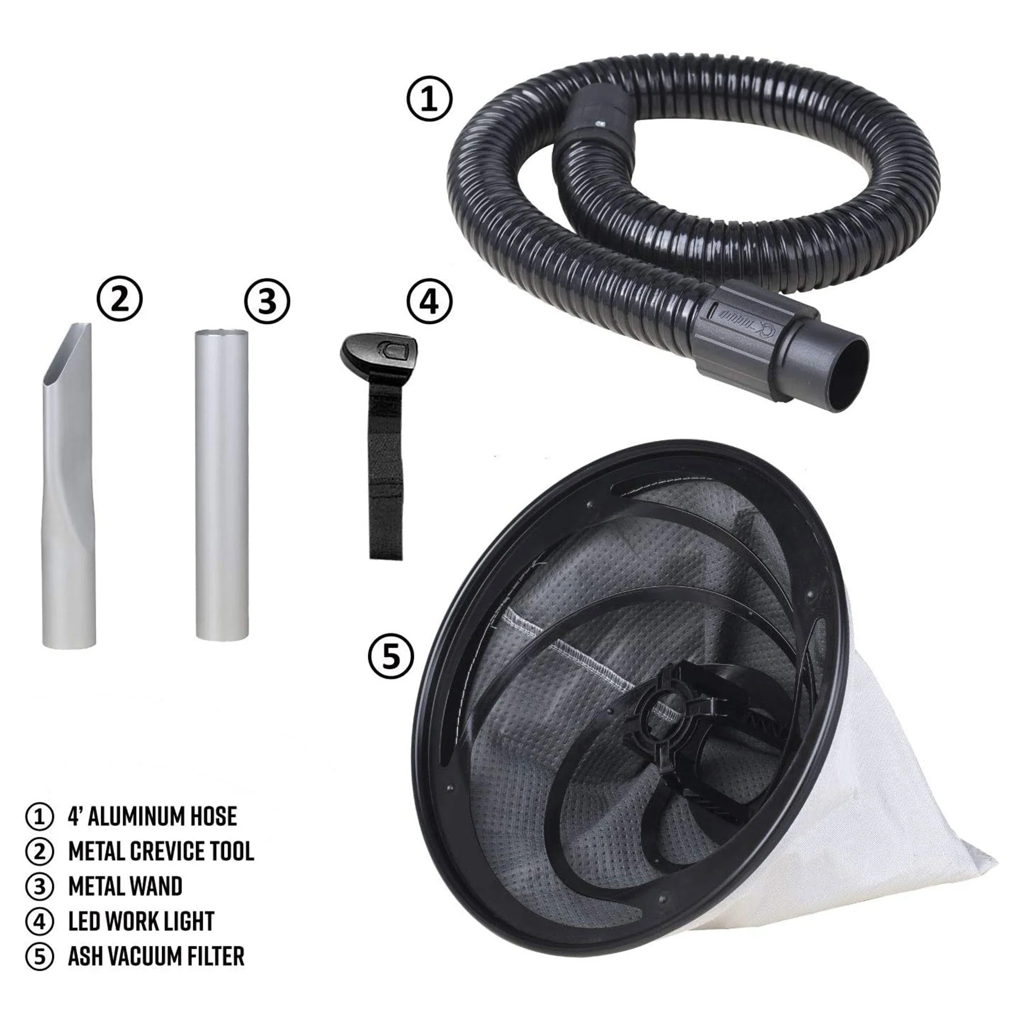 Vacmaster 6 Gallon 120 Volt Portable Corded Electric Ash Vacuum w/Wheels, Black - Image 4