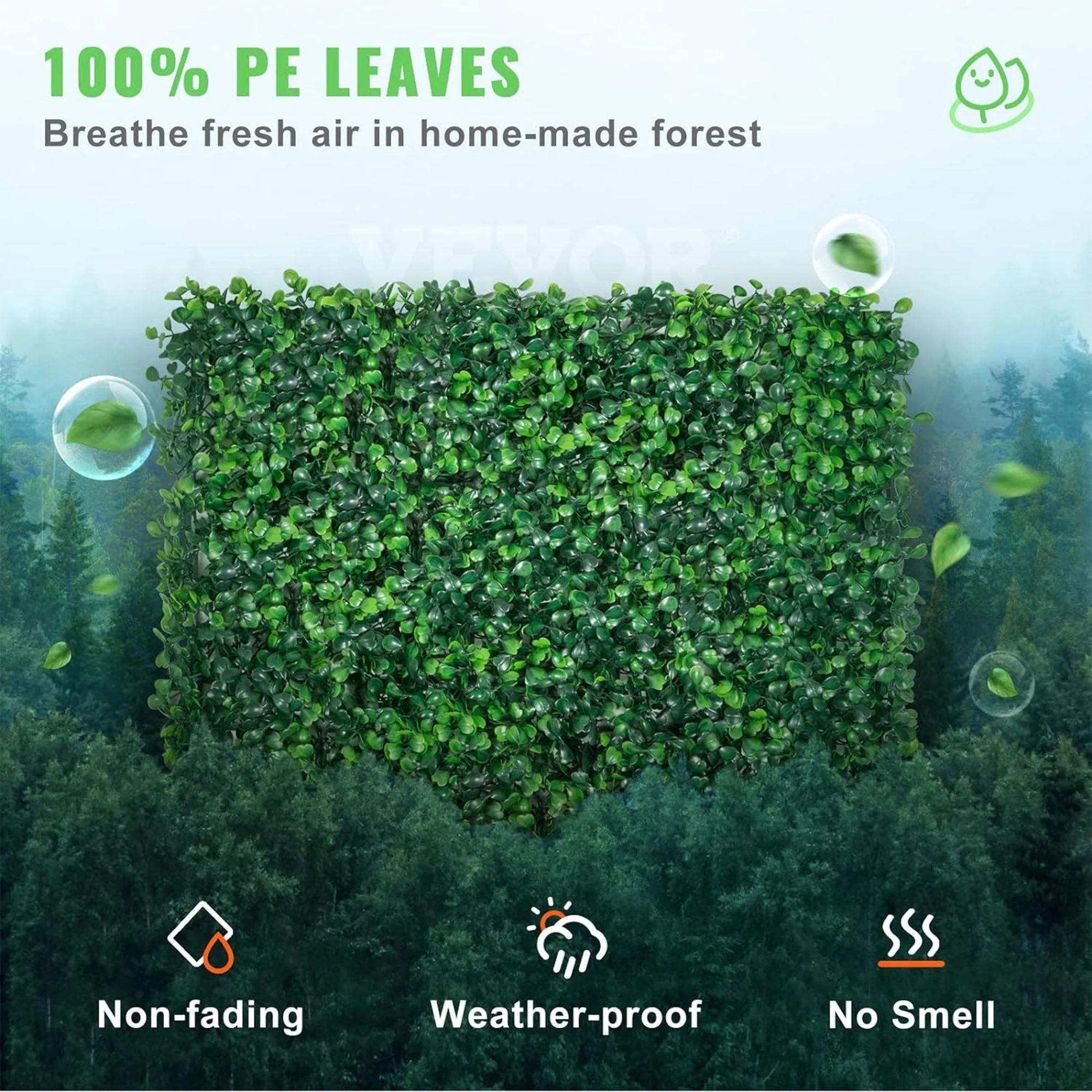 VEVOR 12 Piece 20"x20" Artificial Boxwood Panels for Indoor & Outdoor Use, Green - Image 6