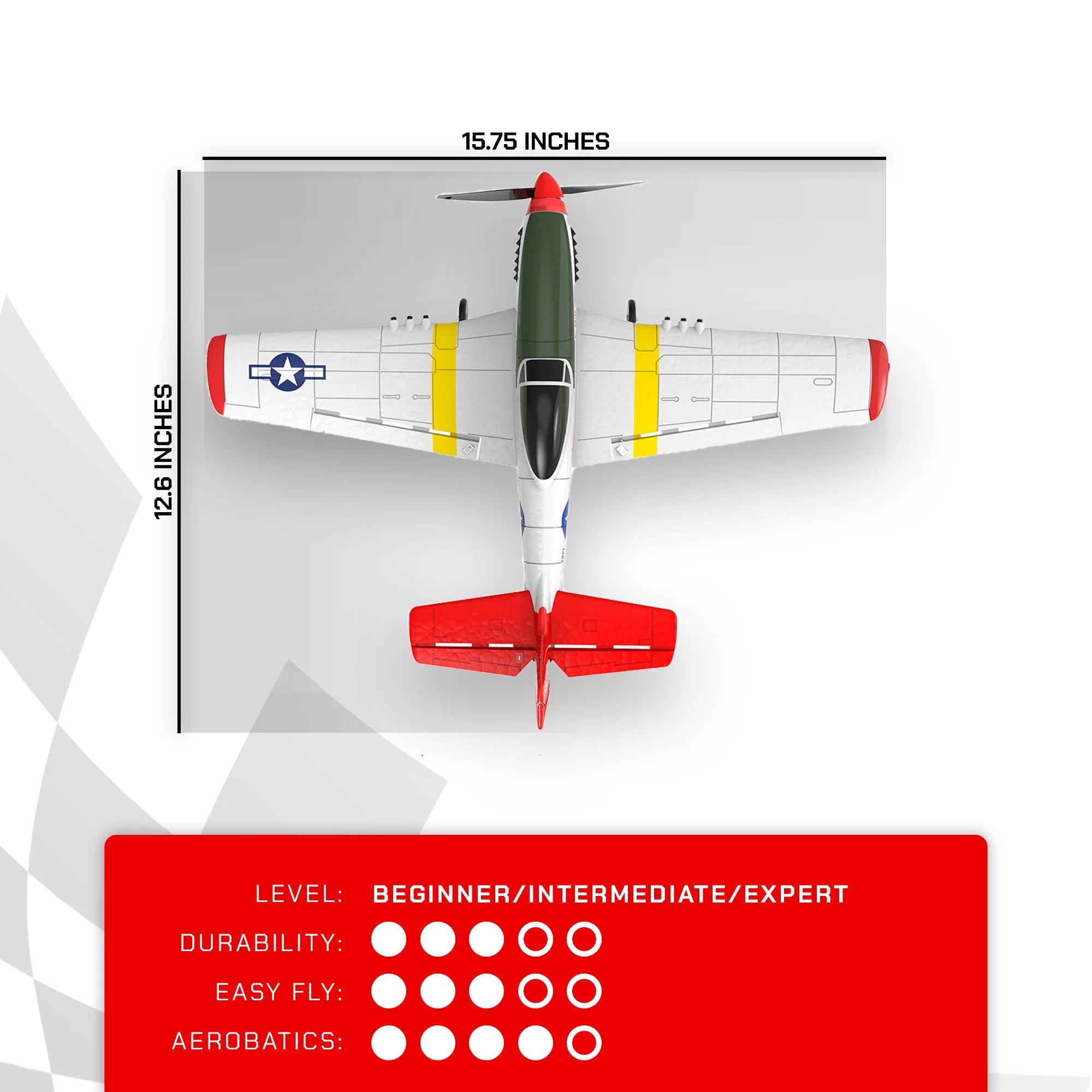 VOLANTEXRC P51D Mustang 2Ch Beginner RC Flying Airplane with Xpilot Stabilizer - Image 3