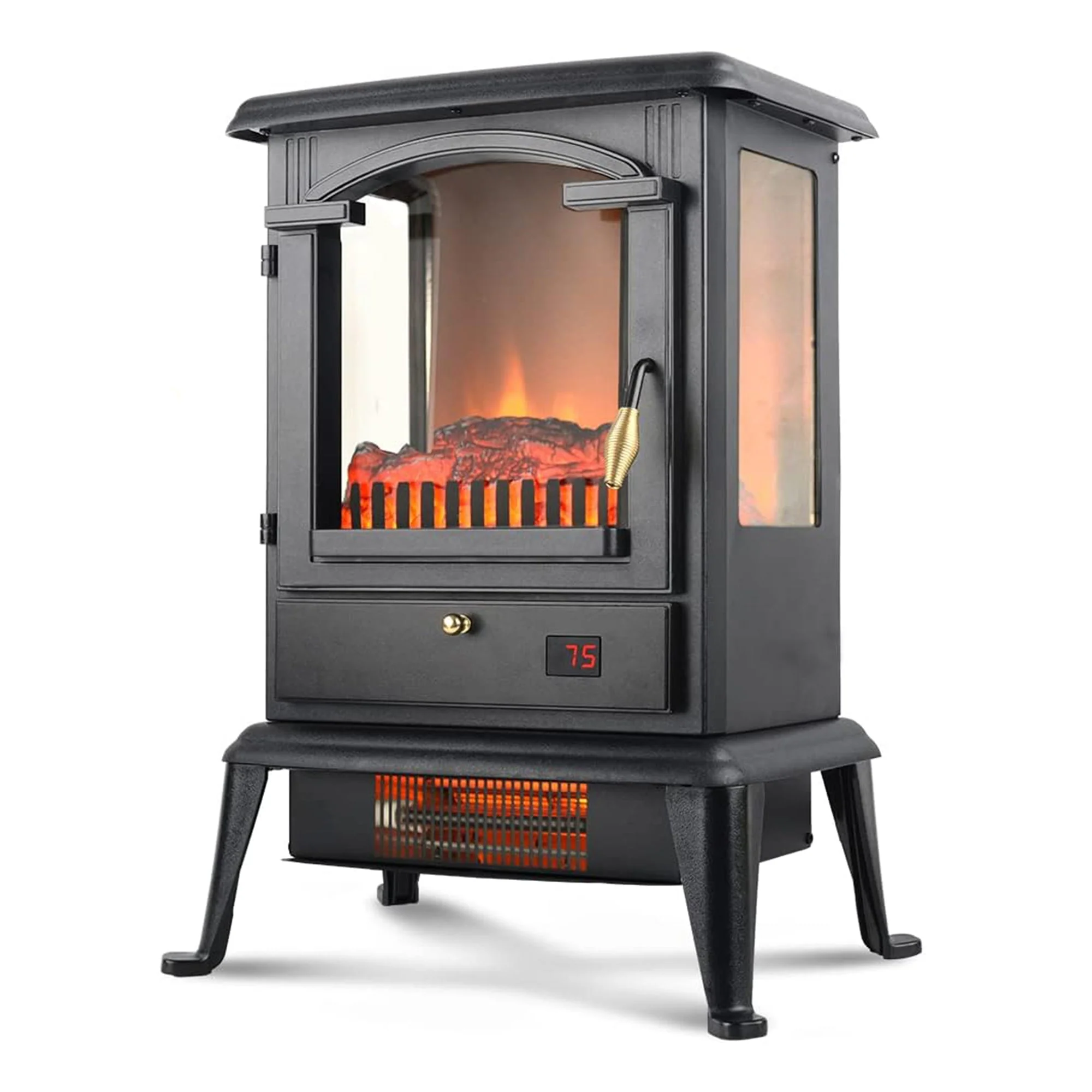 VOLTORB Freestanding Portable Electric Fireplace Heater Stove w/Remote Control - Image 2