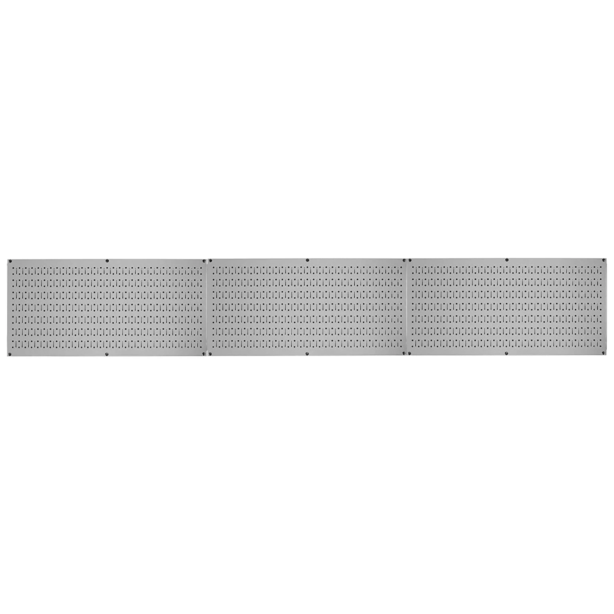 Wall Control 32" x 16" Horizontal Pegboard Garage Tool Organizer, Gray (3 Pack) - Image 2