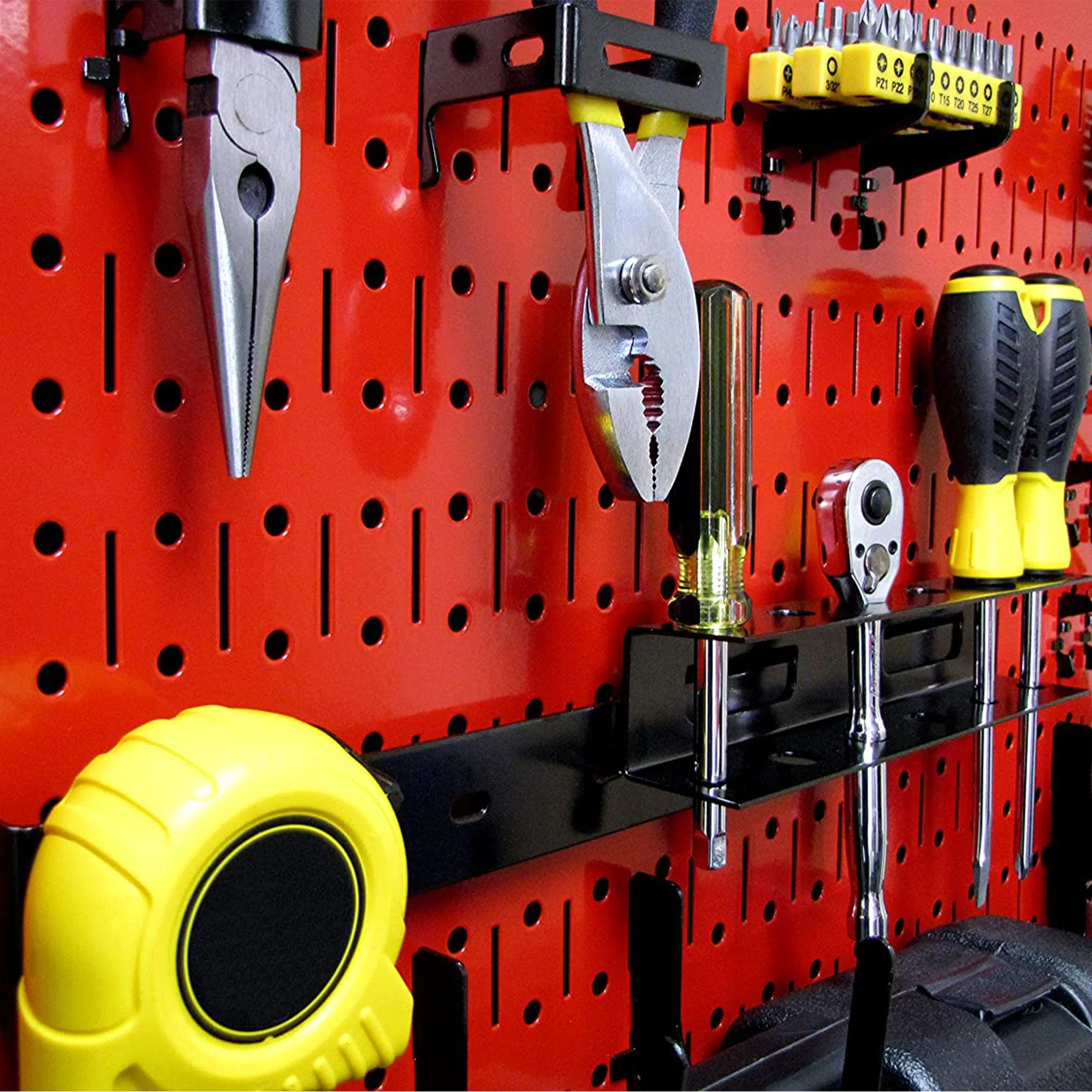 Wall Control 32" x 16" Horizontal Pegboard Garage Tool Organizer, Red (3 Pack) - Image 9