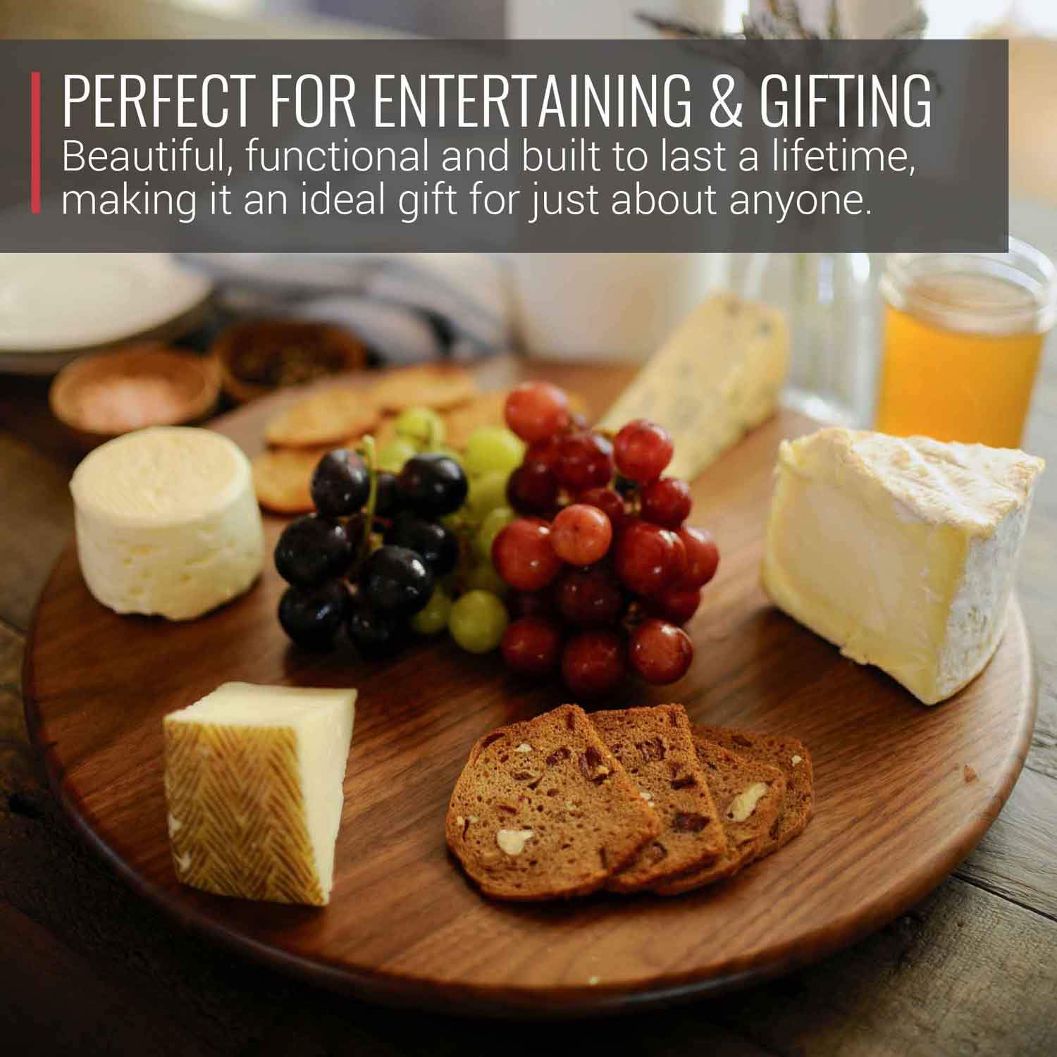 Walnut Wood Lazy Susan Centerpiece - Image 6