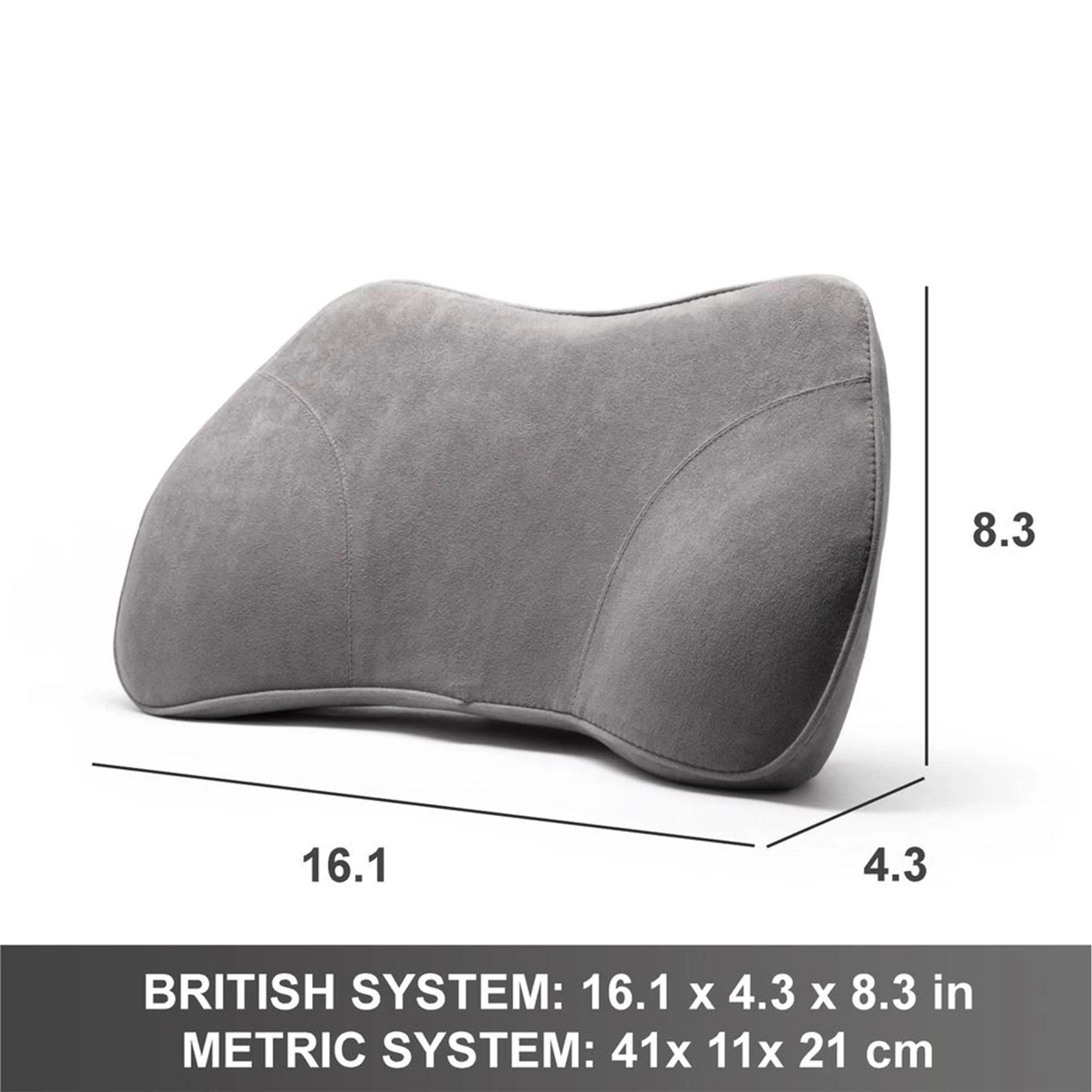 WENNEBIRD Model B Lumbar Memory Foam Support Pillow to Improve Posture, Grey - Image 12