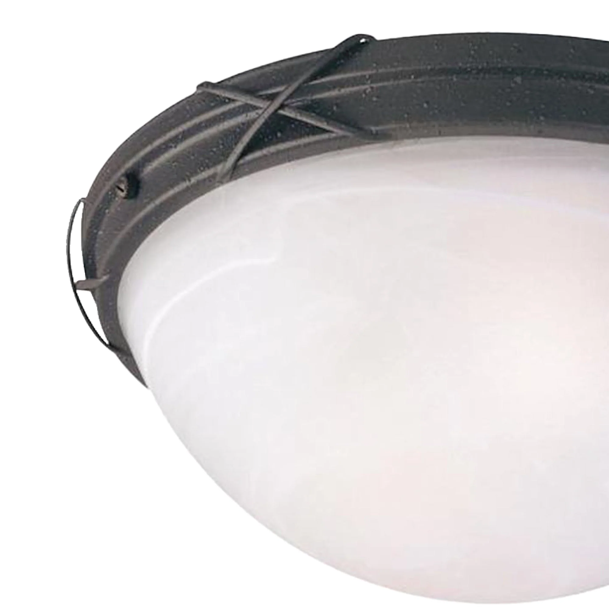 Westinghouse 12 x 5" Ceiling Light Fixture, Brown Patina & White Alabaster Glass - Image 5