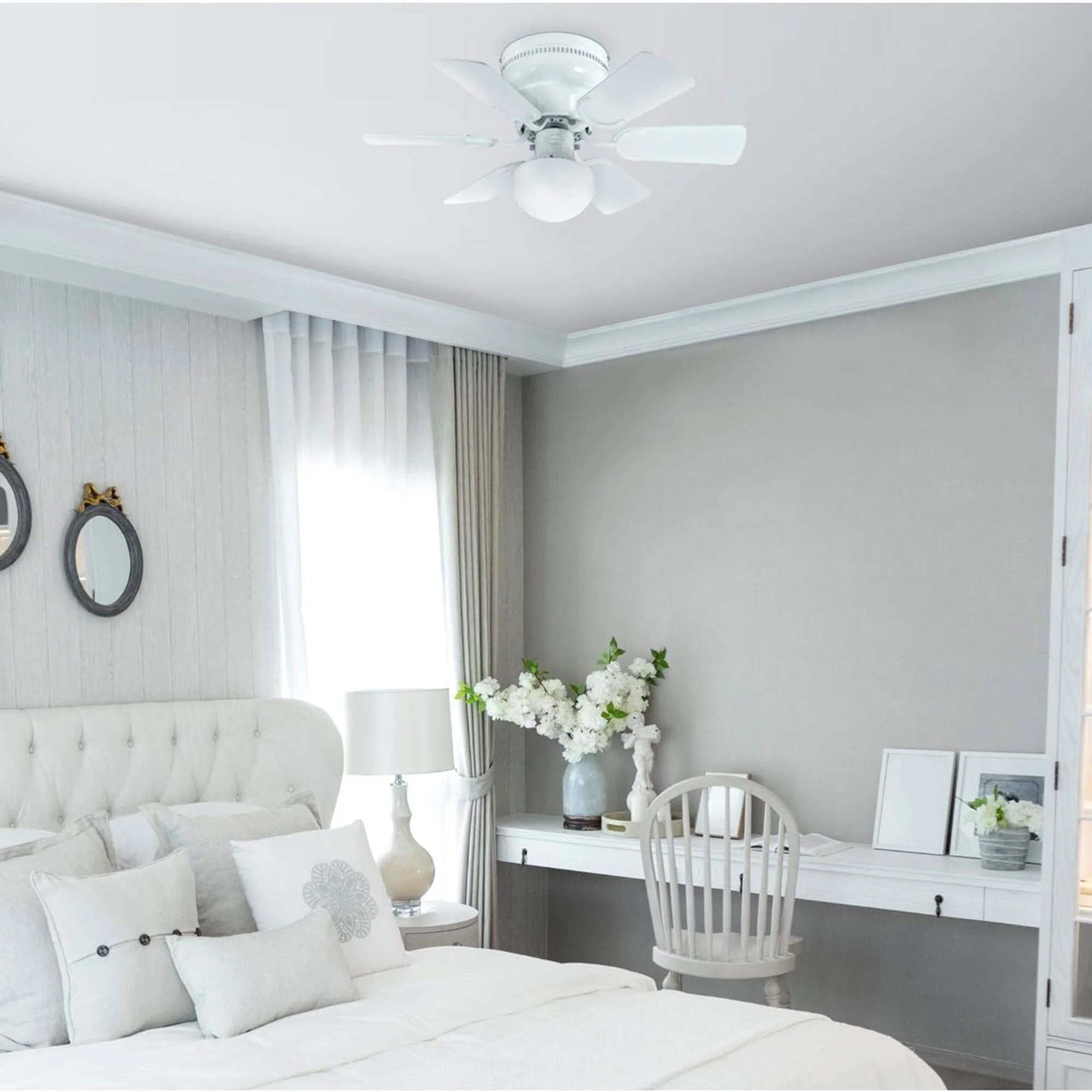 Westinghouse Petite Ceiling Fan with LED Light for Bedroom or Patio, 30", White - Image 2