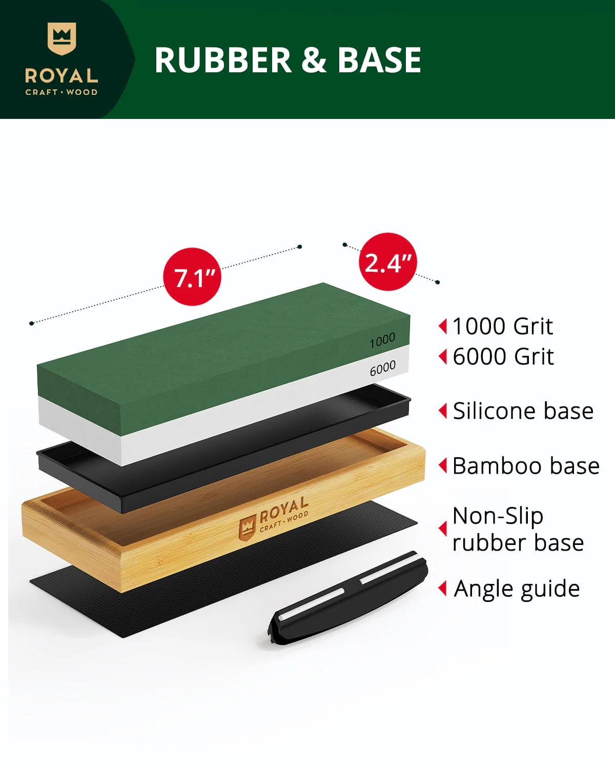 Whetstone Knife Sharpening Kit, White/Green - Image 2