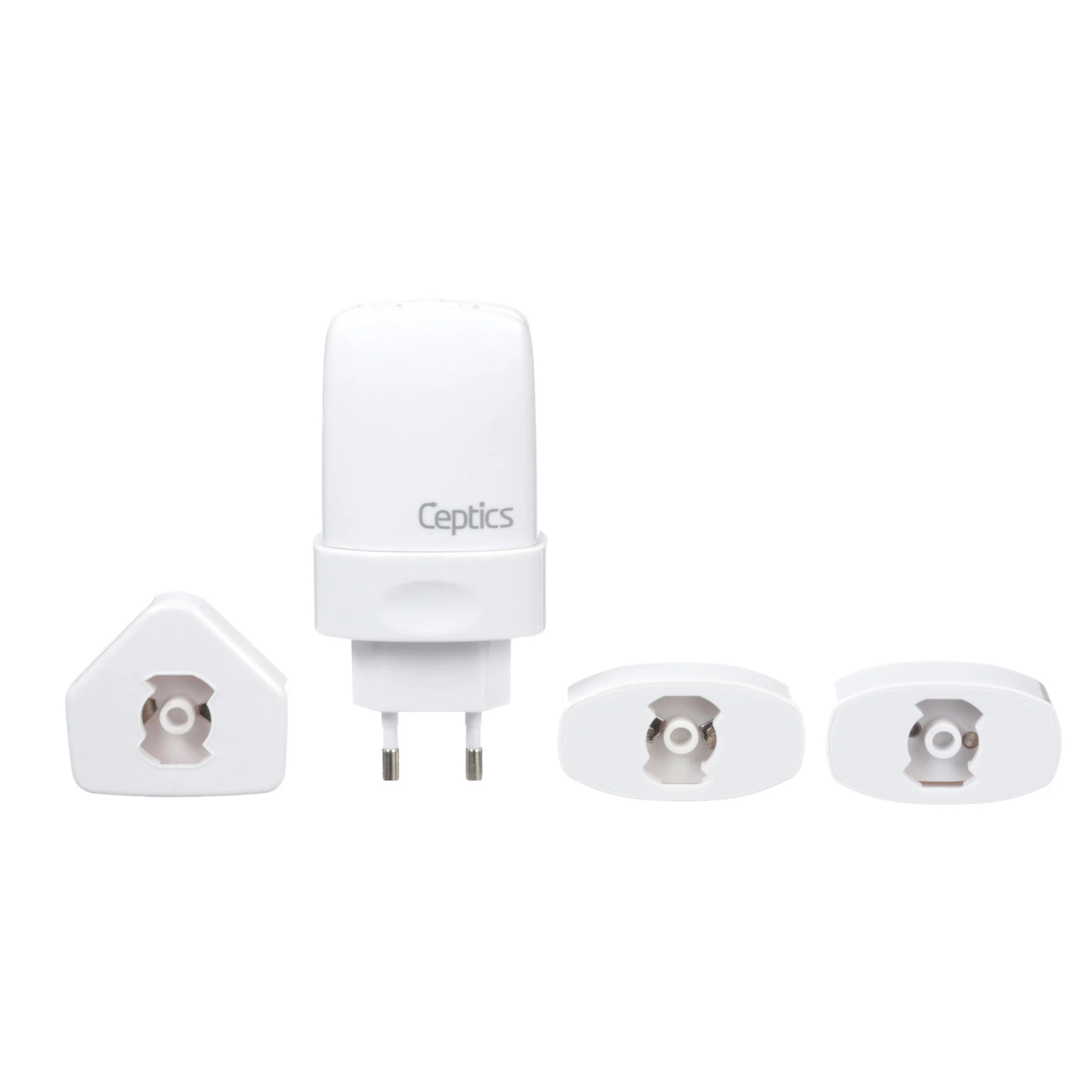 Worldwide 2.1A Dual Travel USB Adapter Charger Kit For Cell Phones, iPhone, iPad & More (USB-4D)