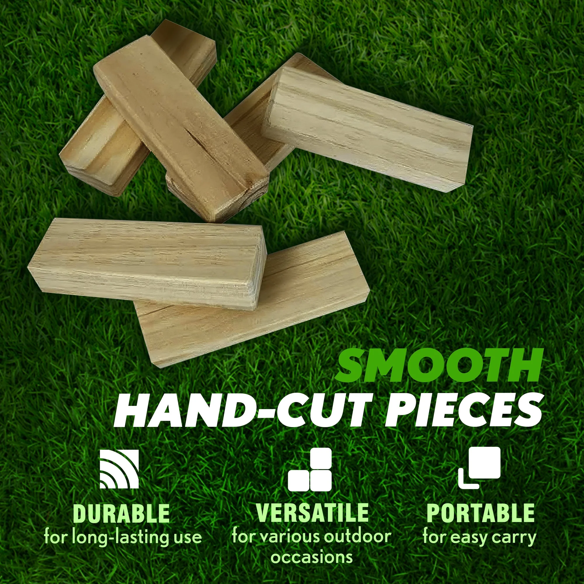 Yard Games Giant Tumbling Timbers 30" Wood Block Stacking Game w/ Case, Natural - Image 3