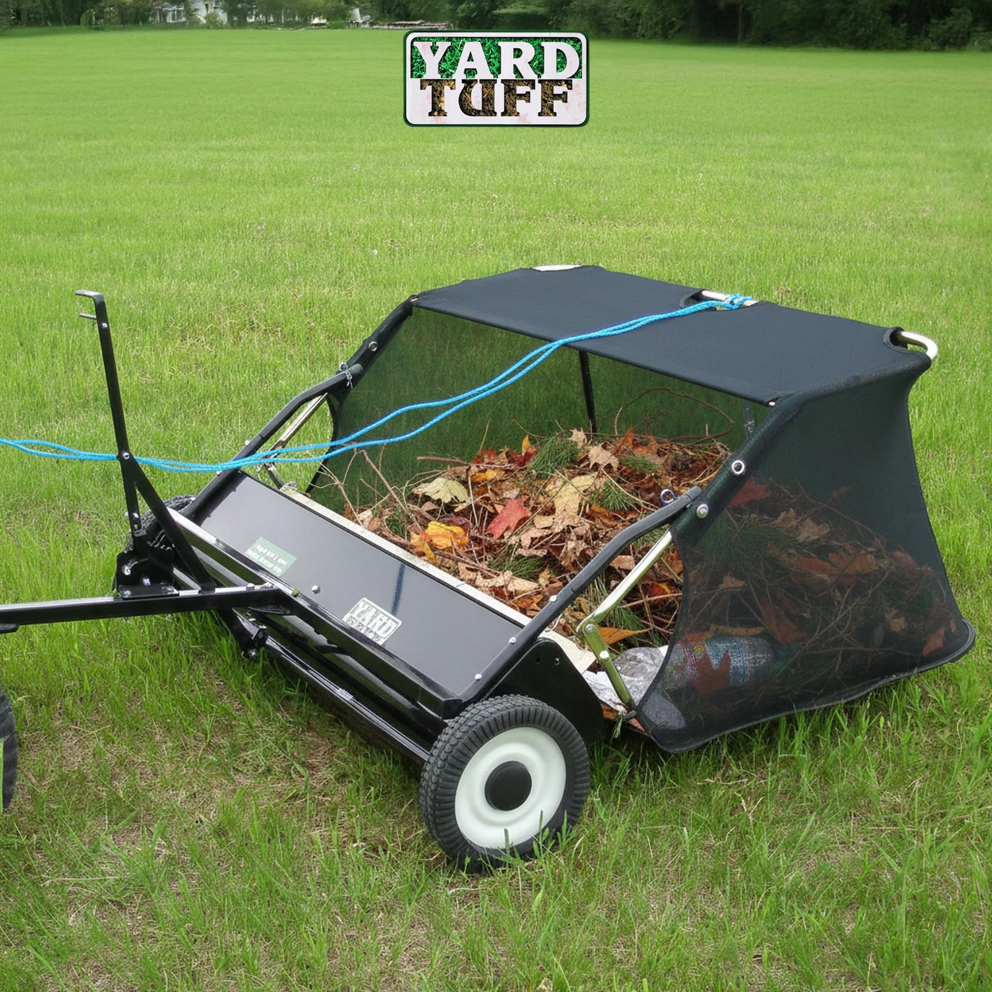Yard Tuff 42" Quick Assembly Tow Style Lawn Sweeper for Debris, Leaves, & More - Image 9